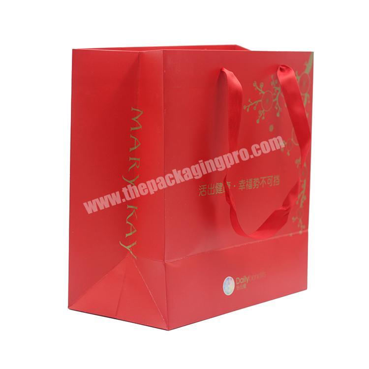 2020 Design Custom Logo Printing Durable Red Paper Gift Bag