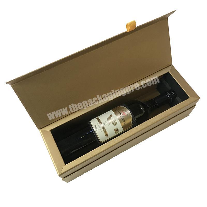 2020 Guangzhou gold logo custom printed whisky packaging luxury single bottle wine box