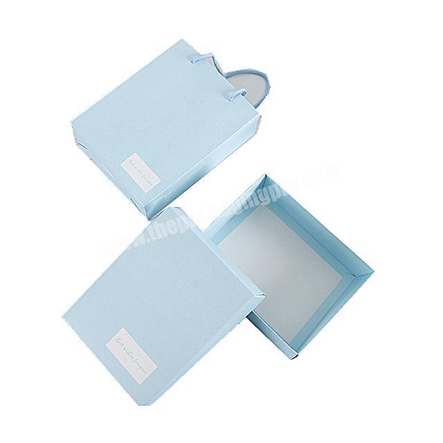 Sell well high quality matteglossy sky blue present paper bags and inner boxes