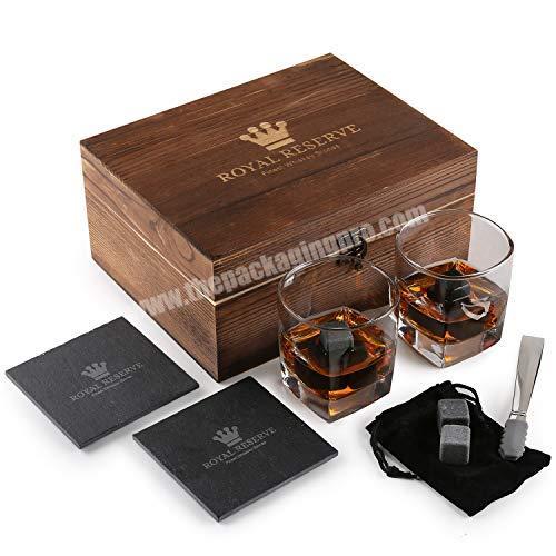Luxury Custom Logo Wooden Storage Box For Wine Glasses