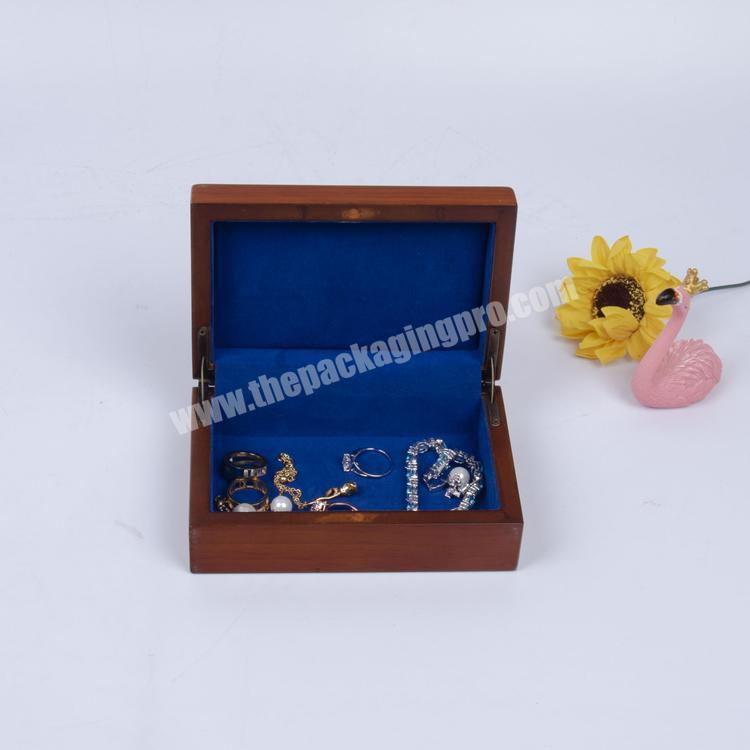 Oem Custom Small Solid Cherry Wood Jewelry Organizer Box