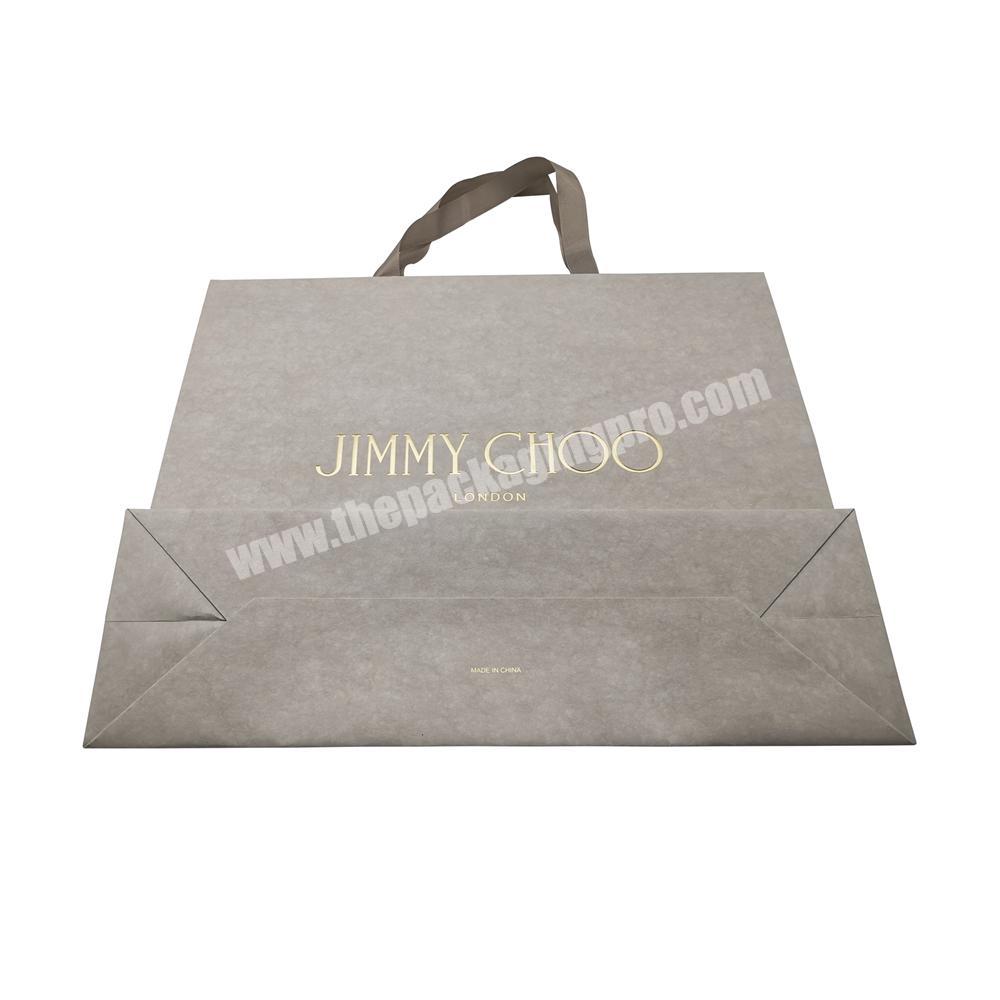 Hot Sale Eco Friendly Disposable Paper Carry Shopping Bag With Golden Hot Stamping