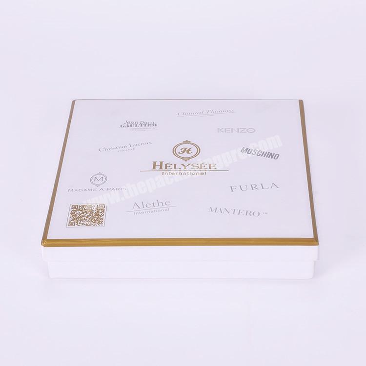 High Quality Custom Logo Printed Lid And Base White Flat Apparel Packaging Box