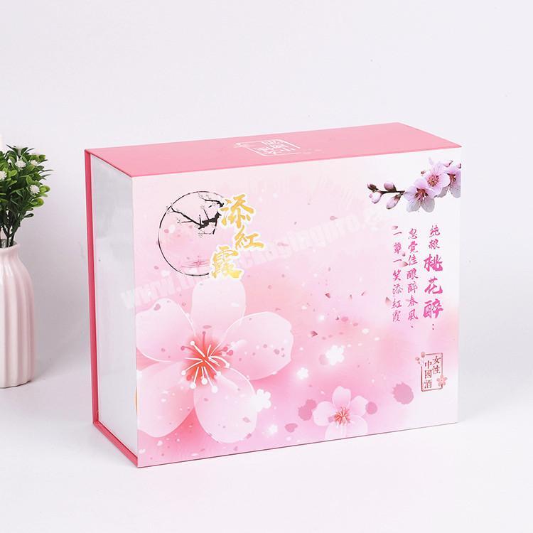 Wholesale Rigid Magnetic Lid Packaging Box With Sponge And Satin Silk Insert For Wine