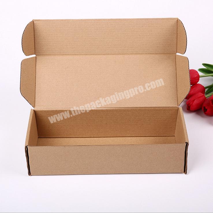 Plain kraft brown paper carton e flute corrugated foldable cardboard mailer shoe shipping gift box buyer clothes packaging