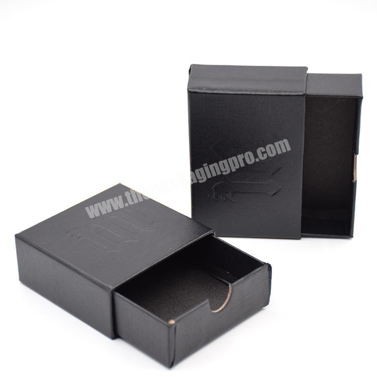 Factory Wholesale Personalized Cardboard Storage Box Matte Black Jewelry Gift Drawer Packaging Boxes
