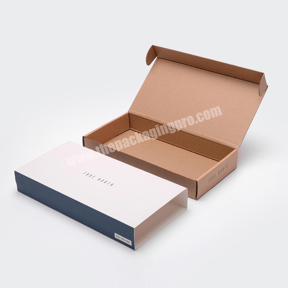 ECO Friendly White Cardboard Paper Apparel Luxury Mailer Box Custom Logo Printed Corrugated Shipping Carton Box Packaging