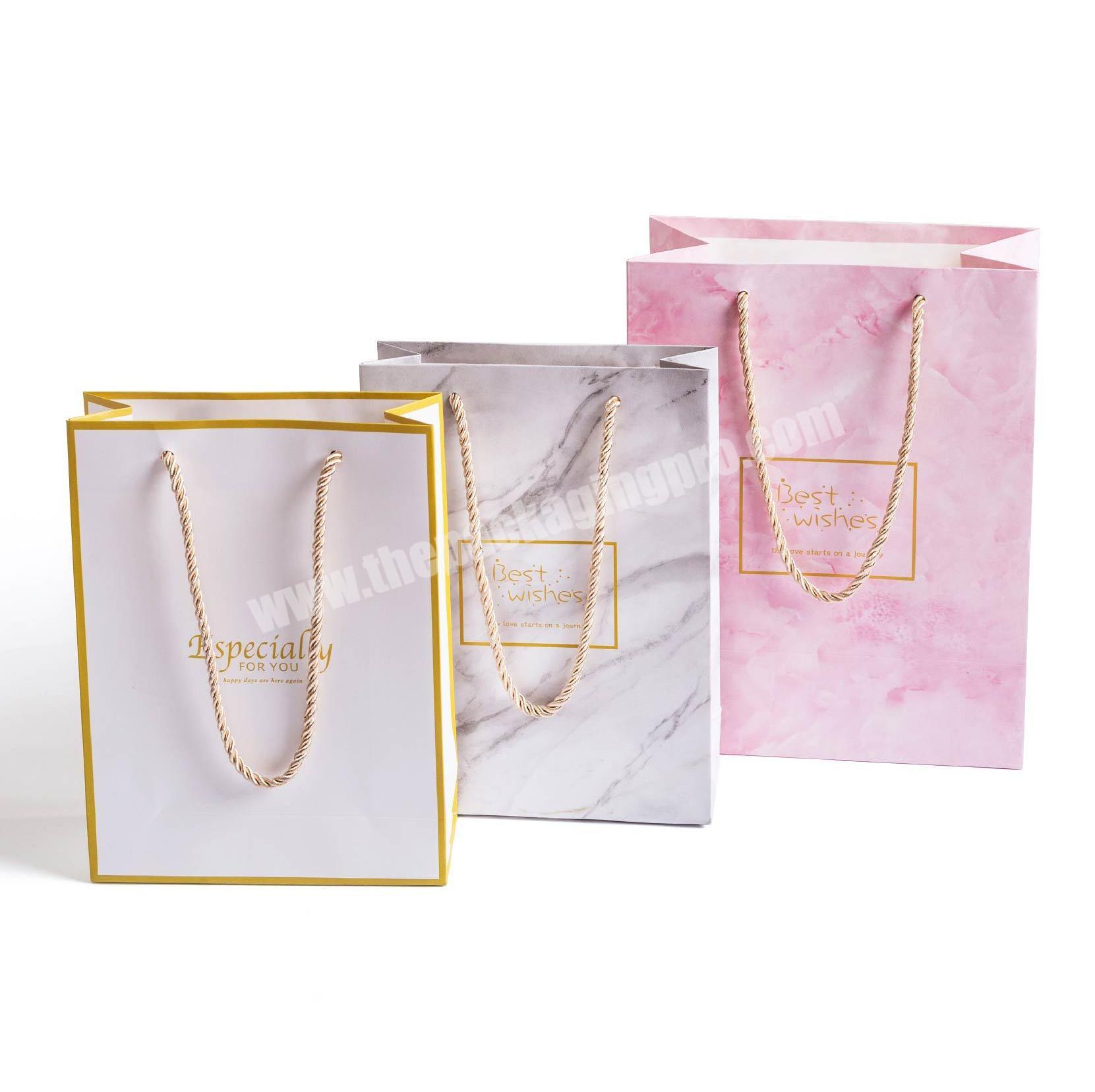 Recycled Fancy Paper Bags Custom Gold Fold Logo Cardboard Printing Eco-friendly Jewelry Gift Paper Bag with Handle