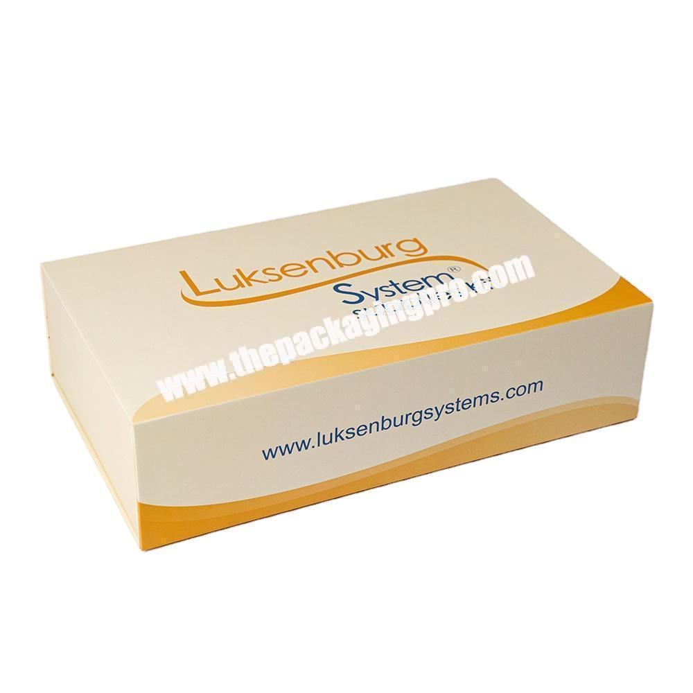 Custom Logo Beige Folding Luxury Rigid Packaging Paper Magnetic Gift Box With Foam