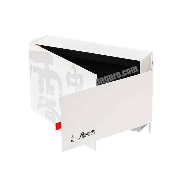 Custom logo Printed collapsible rigid cardboard  double open door flap packaging gift box