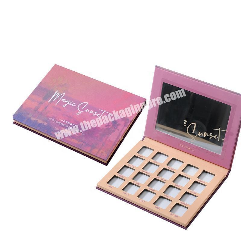 Factory Empty Magnetic Packaging Cosmetics Makeup Box Custom Logo Mirror Luxury Eyeshadow Palette