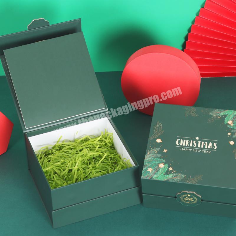 Hot Selling Luxury Dark Green Christmas Eve Christmas Gift Carton Packaging Magnetic Gift Box