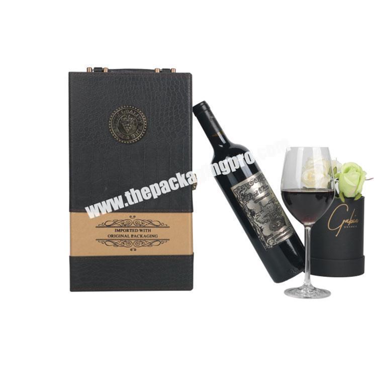 Wholesale Good Quality Cheaper Price Two Bottles Paper Wine Gift Box with Tools Custom Logo Gift Packaging Boxes as Picture