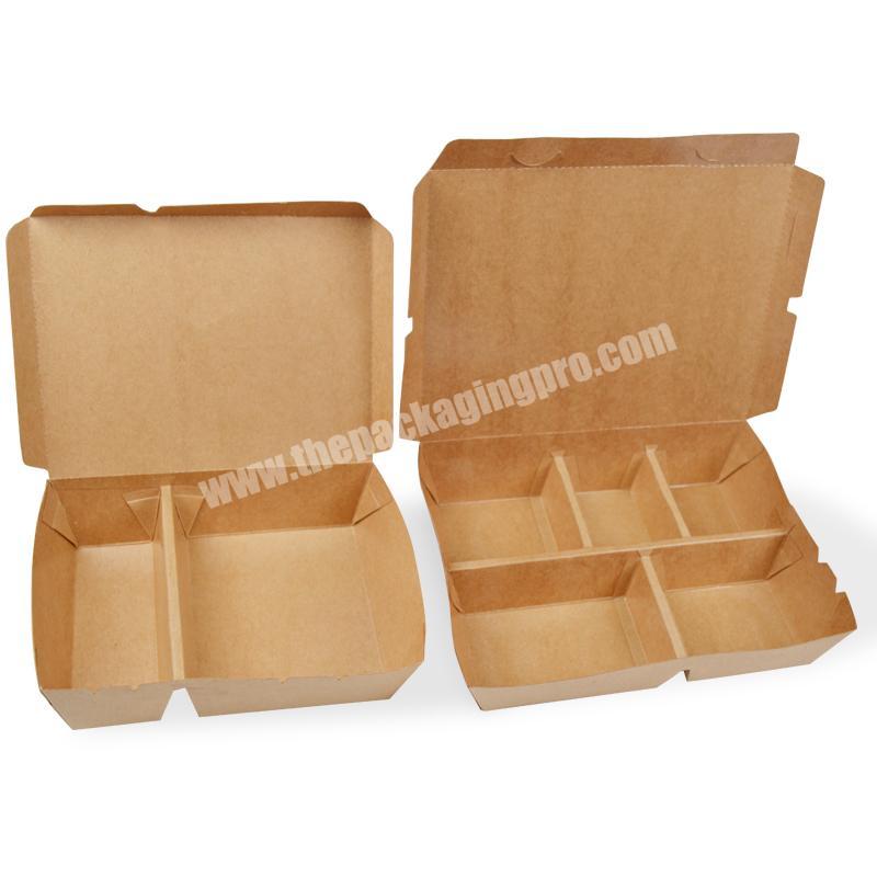 Biodegradable Disposable Food Grade Kraft Paper Take Away Food Paper Boxes