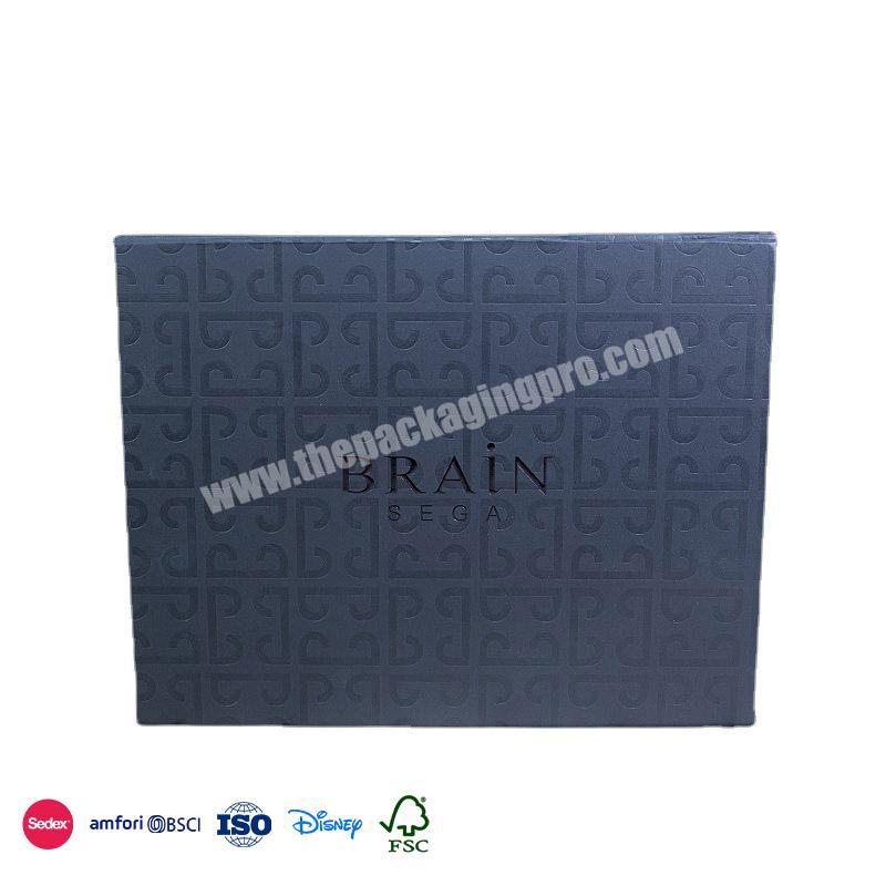 China Big Factory Good Price Navy Blue Ribbon Printing Technology Red Lining Design household folding box