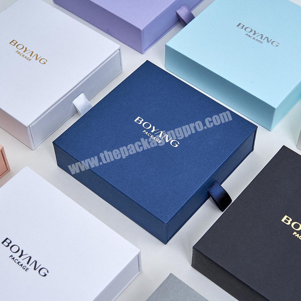 Custom Color Recycle Small Paper Cardboard Ring Earring Drawer Packaging Jewelry Box with Insert