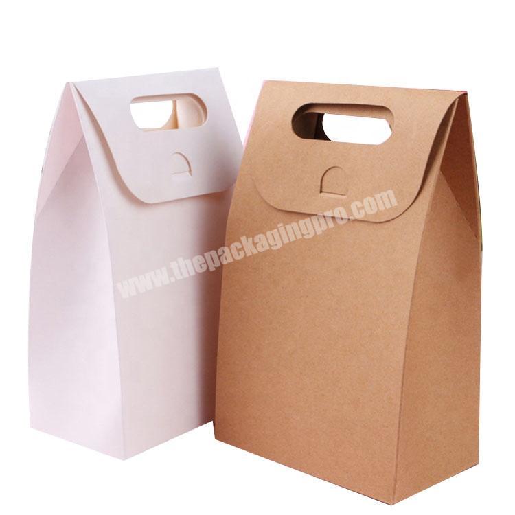Custom Disposable Kraft Paper gift Packaging box With Handle