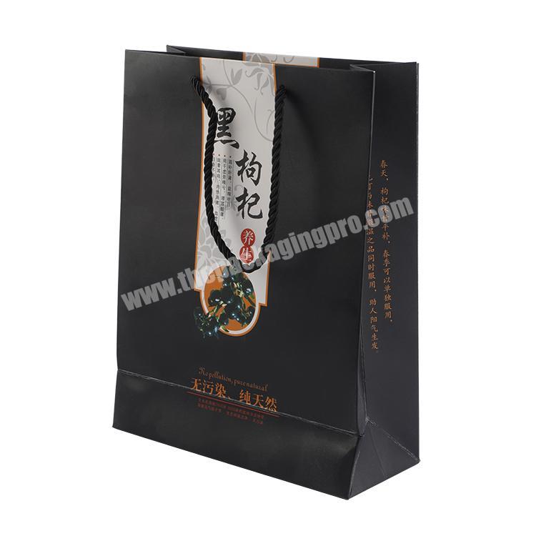 Design Paper Shopping Bag Black For Packaging Food Cheap Recycled Manufacturer Paper Bags