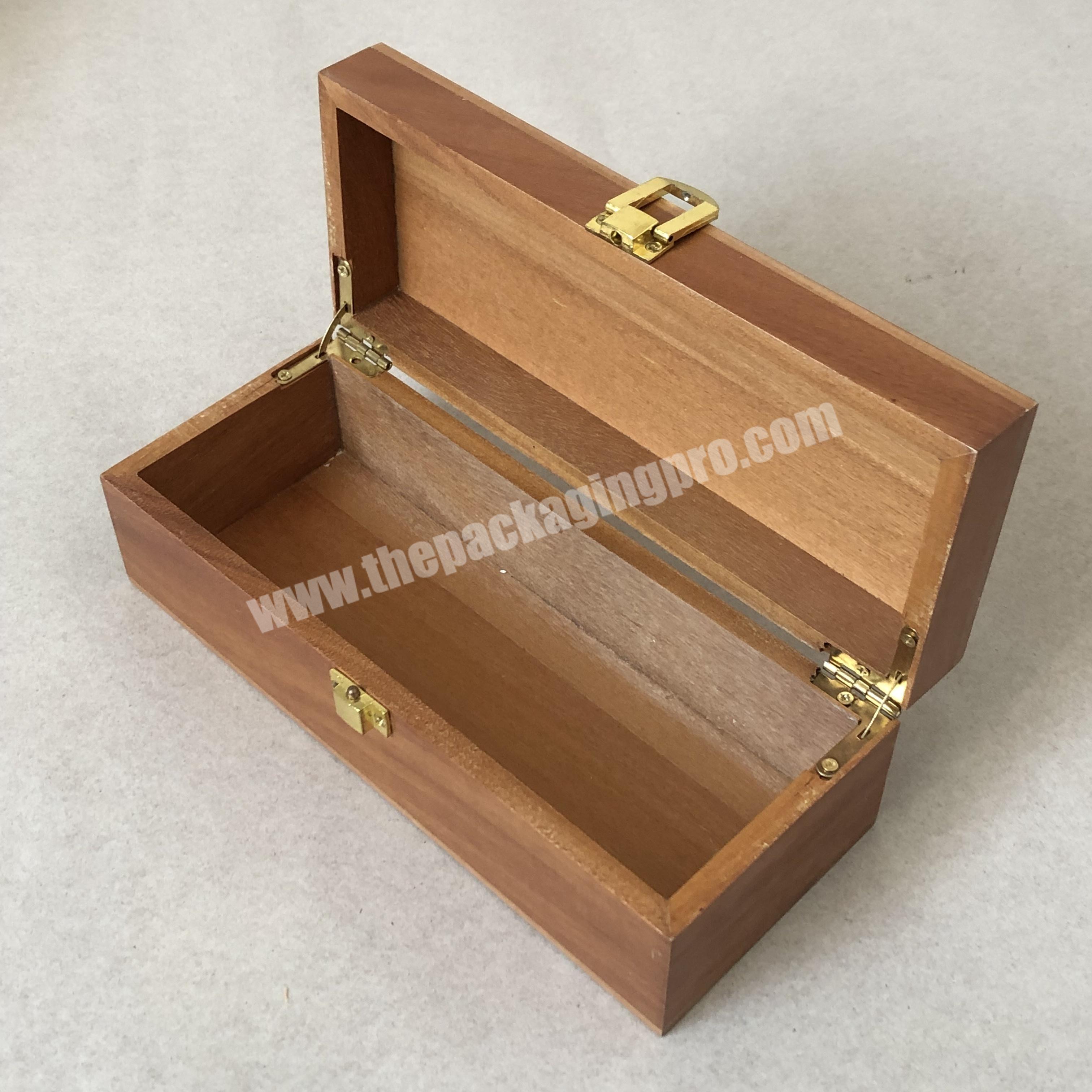 Platane wood gift box with metal hinge for rose flower packing