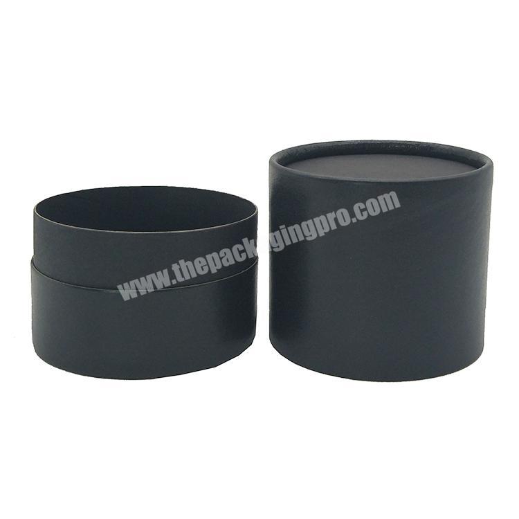 Luxury Cosmetic Packaging Candle Paper Gift Box Round Black Tube Packaging