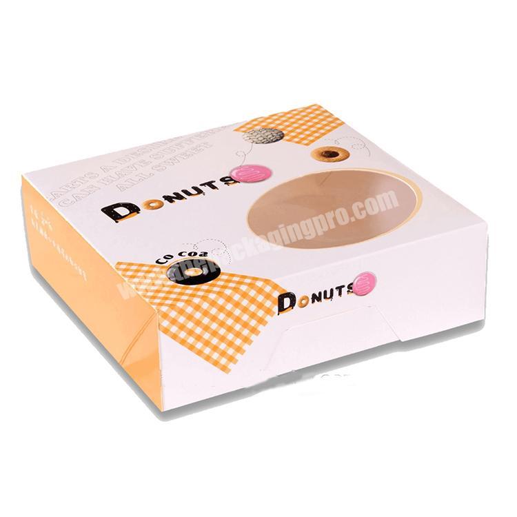 Biodegradable Custom Printing Paper Mini Cupcake Laduree Donut Sweets Packaging Packing Box With Window For Donut