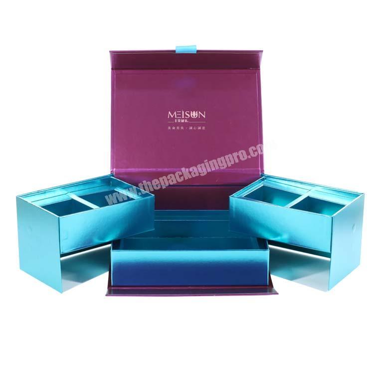 Book Shape embossed logo custom boxes , Luxury display paper packaging desert paper box for gift