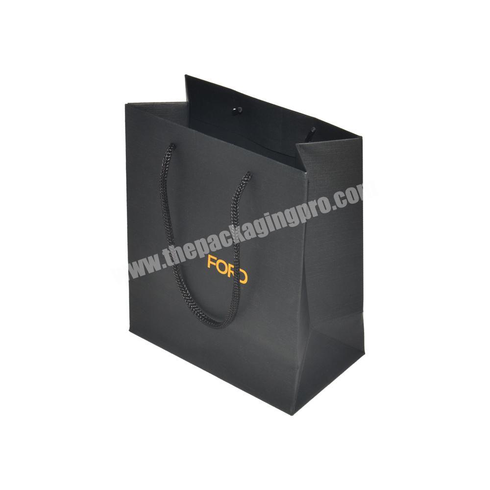 Cheap Black Luxury Design Gift Shopping Jewelry Wedding Folding Packaging Custom Print Paper Bags With Your Logo Gold Foiled