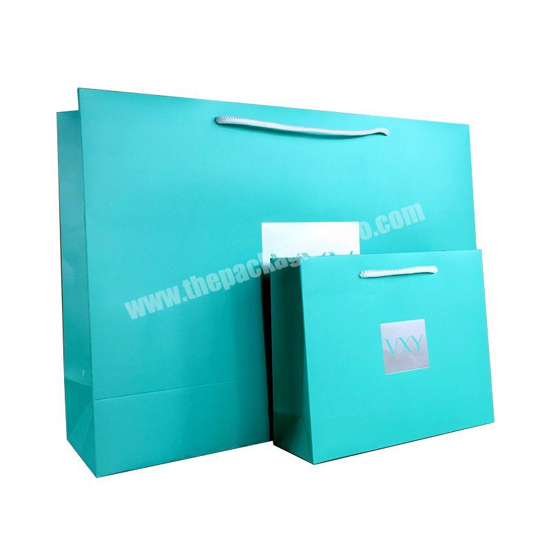 China Supplier Custom Luxury Skincare Clothing Shopping Bag Printed art Paper Matt Green Paper Bags with Your Own Logo Print