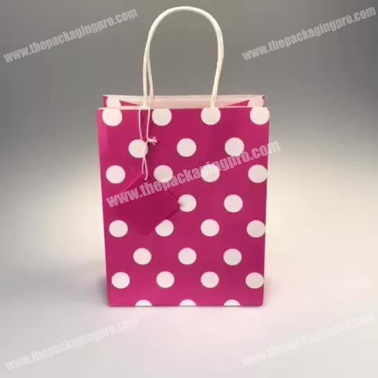Custom Gift Bag Shopping Bag with Paper Twist Handle Bleach Kraft Paper Brown Kraft Paper