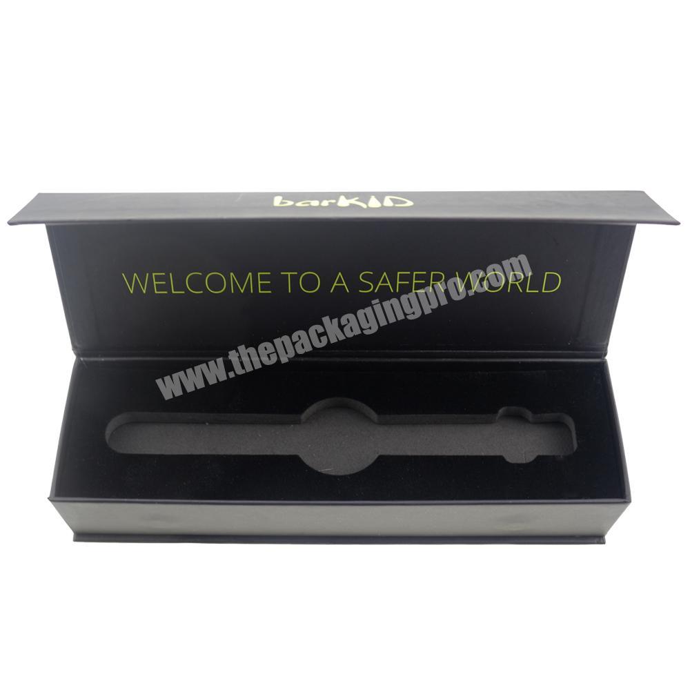 Custom Logo Christmas Gift Box Packaging Black Cardboard  Magnetic Watch Packaging box With Foam Inserts