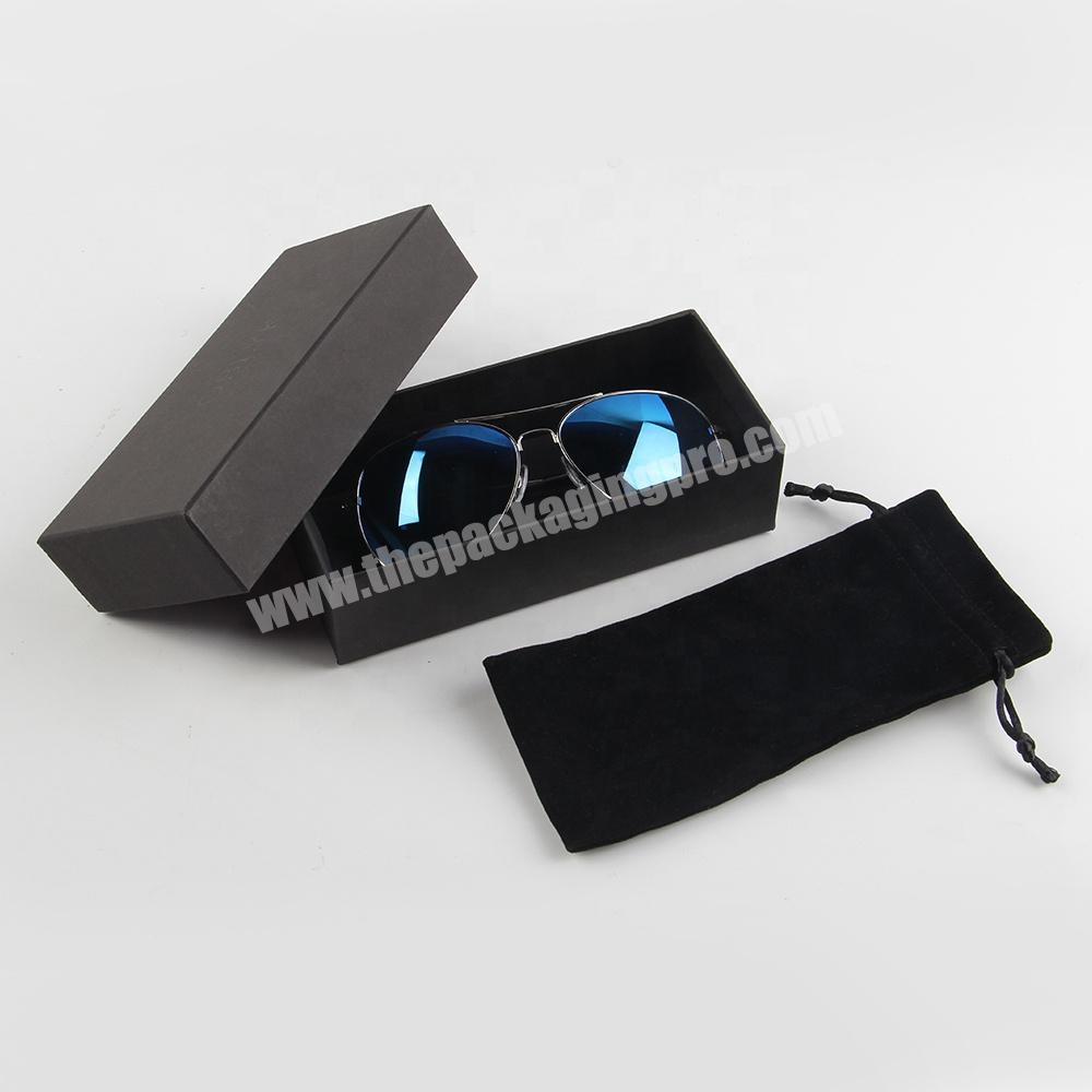 custom logo luxury promotion black kraft paper packaging sunglass box