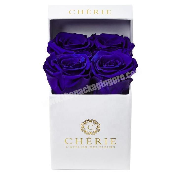 Custom Made Luxury Opening Flower Box Fresh Rose Packing Gift Box For Valentines Flower Packaging Square Box
