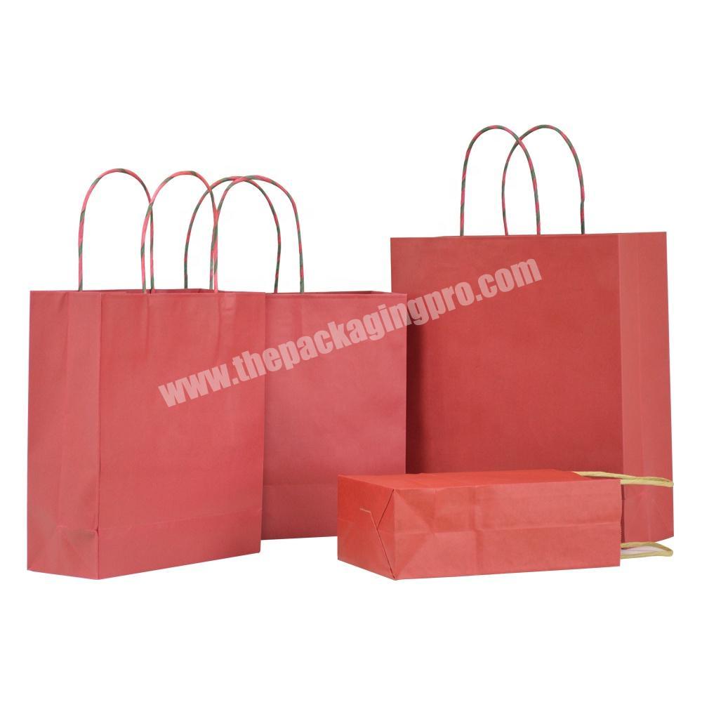 Custom Printed Shopping Recycle Carry Treat Paper Bags Packing Christmas Paper Gift Bag