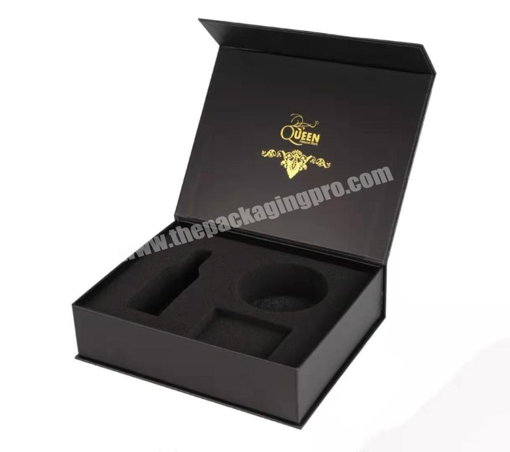 Customized foldable cardboard boxes with black folding food paper packaging