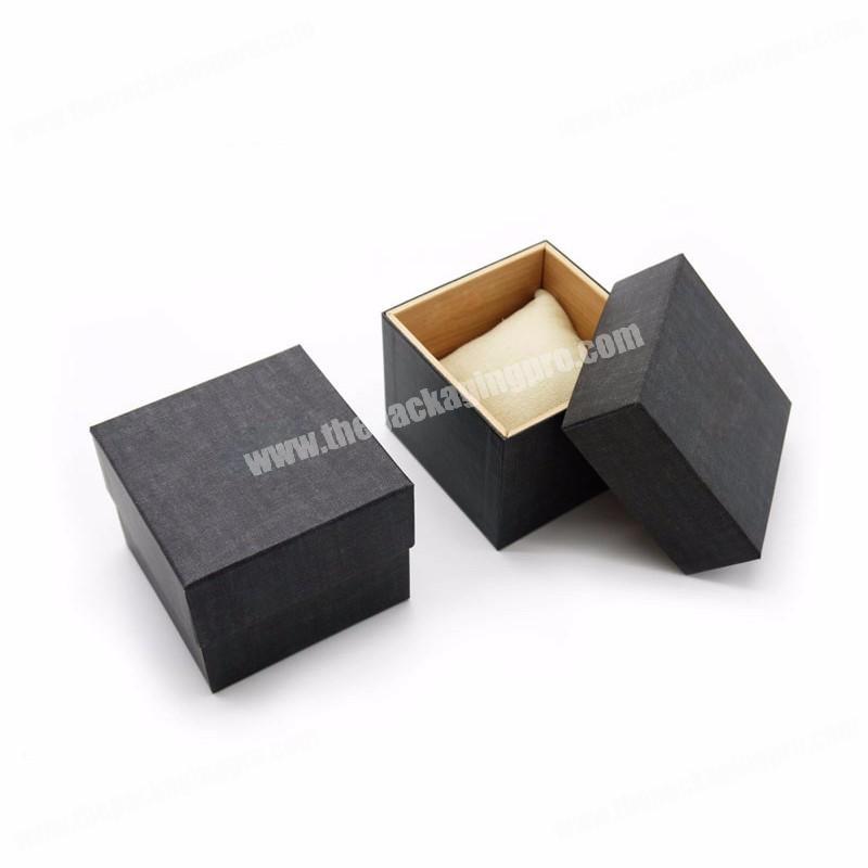 Customized luxury rigid grey cardboard fancy paper watch pillow box packing