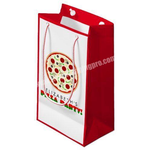 Eco-Friendly Food Grade Kraft Pizza Delivery Paper Bag Guangzhou French Fries Hamburger Food Delivery Bag