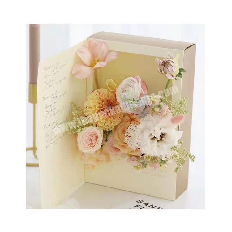 Elegant creative design cardboard rose flower packaging box design flower packaging box