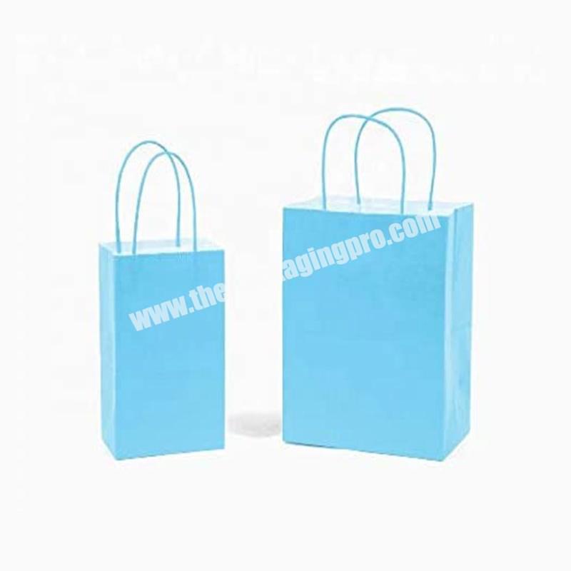 Fancy design customised food blue Custom Size blue Special Paper Bag Small Shopping Packaging Gift kraft small paper bag print