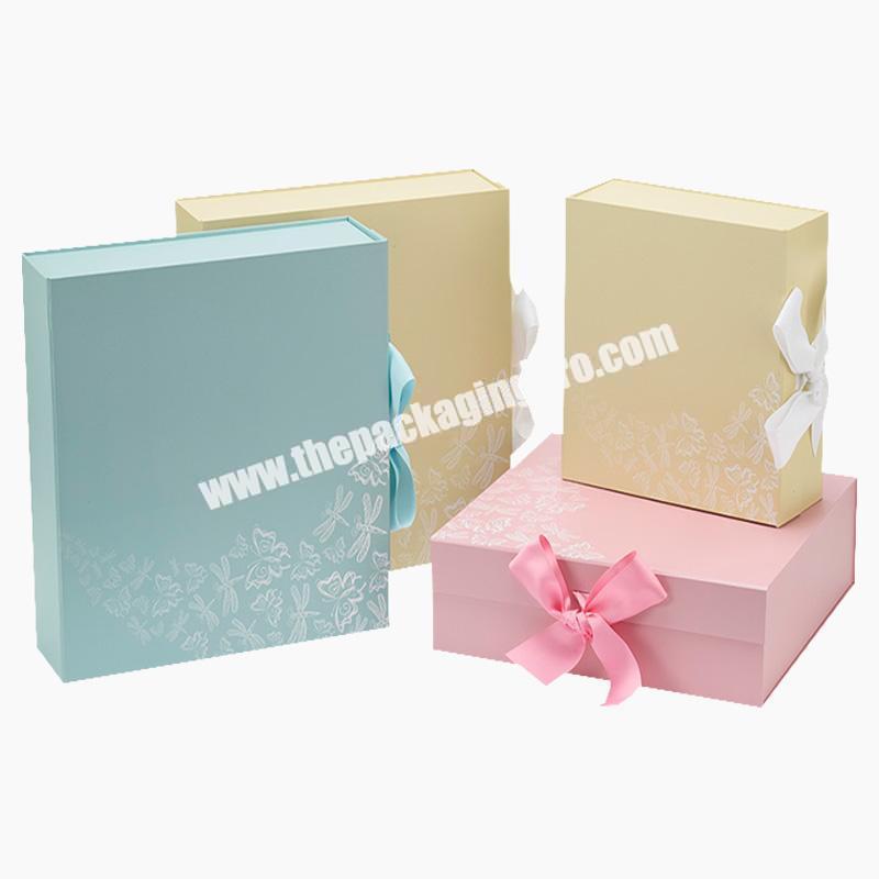 High quality custom color and size magnetic gift boxes with ribbon