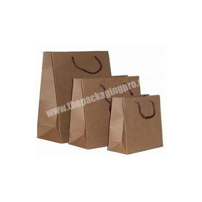 High quality factory paper bag with logo print custom kraft handle