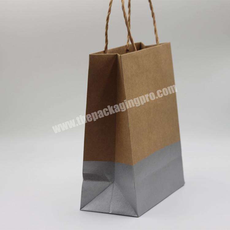 hot sale cheap little brown kraft paper bags shopping with pp handles