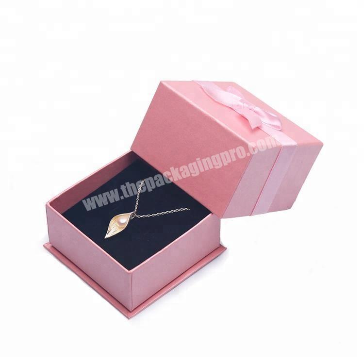 Hot sale pink fashion ribbon paper jewelry boxes jewellery