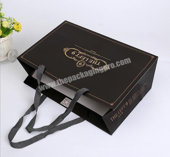 luxury black paper bag with custom logo