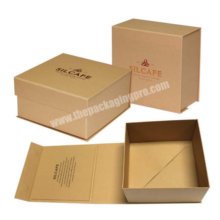 luxury brown kraft paper foldable gift packaging box