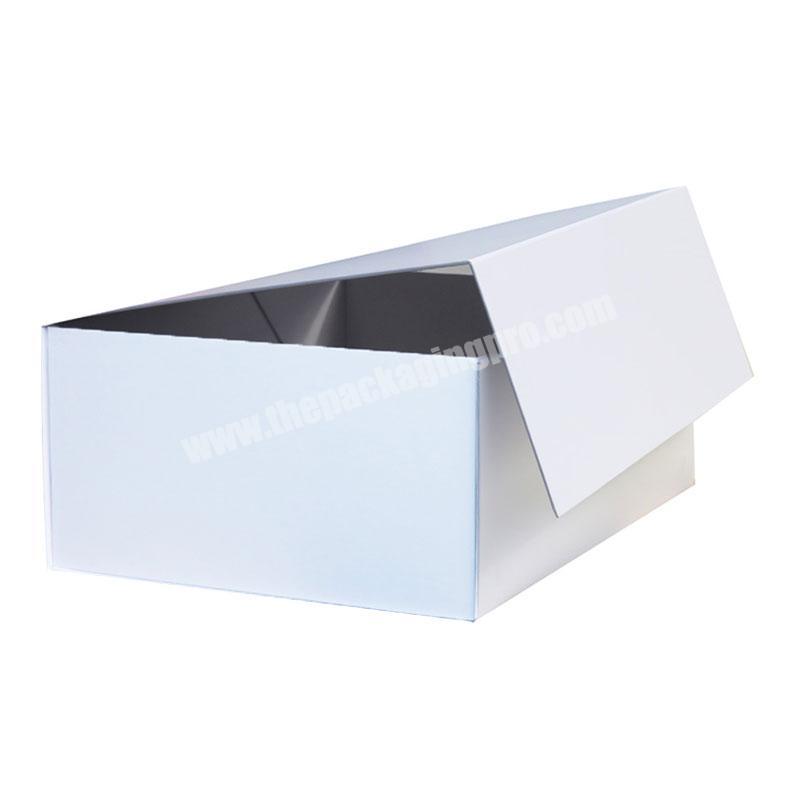 Luxury cardboard paper white magnetic gift packaging box with magnet closure lid