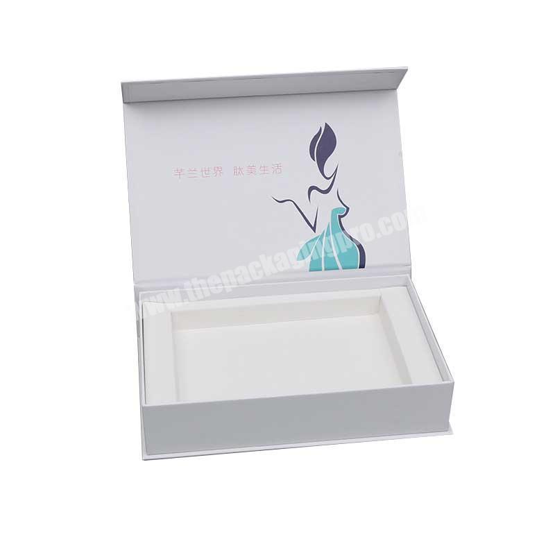 Luxury rigid white magnetic folding cosmetic packing present box