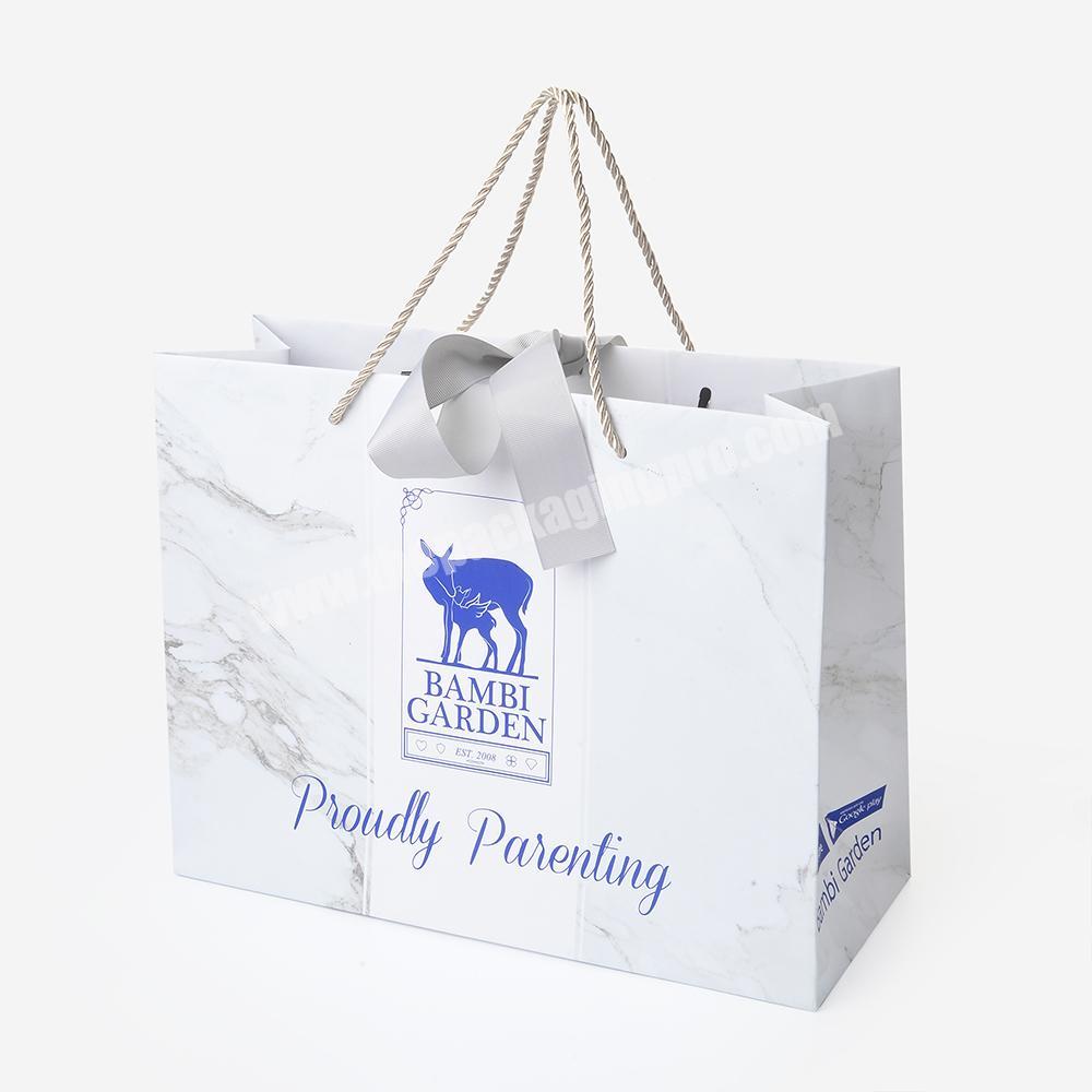 New Style Personalization Promotion Use Rope Handle Custom Logo Print Shopping Paper Carrier Bag