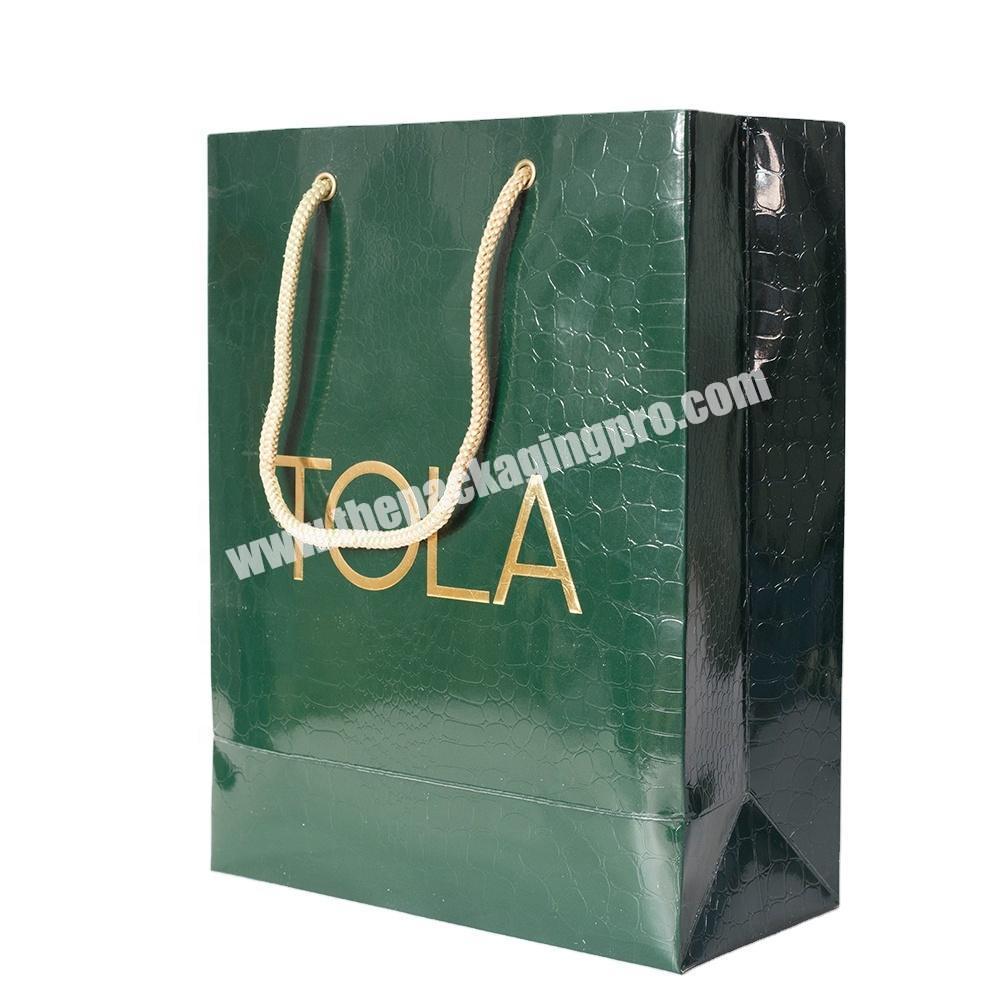 SC Custom Design Logo Printed Packaging Luxury Paper Gift Bag with Handle