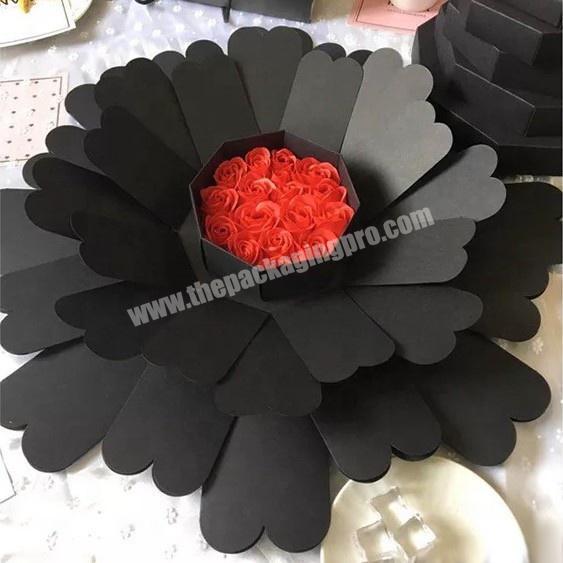 Surprise gift box custom luxury valentine birthday flower gift packaging box