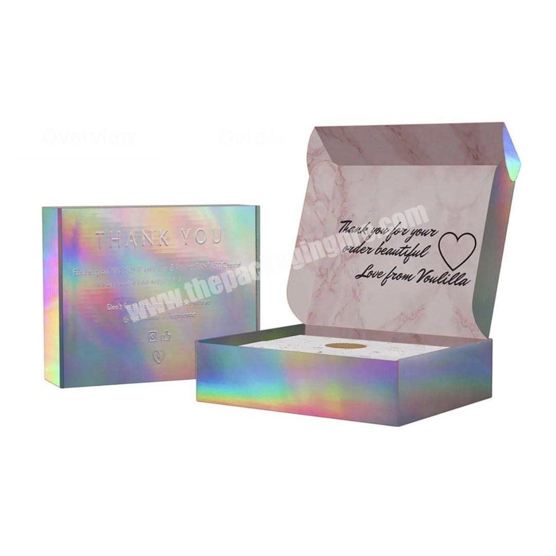 Suzhou Yongjin Fancy Design Hologram Cosmetics Paper Laser Printing Custom Gift Packaging Clothing Box